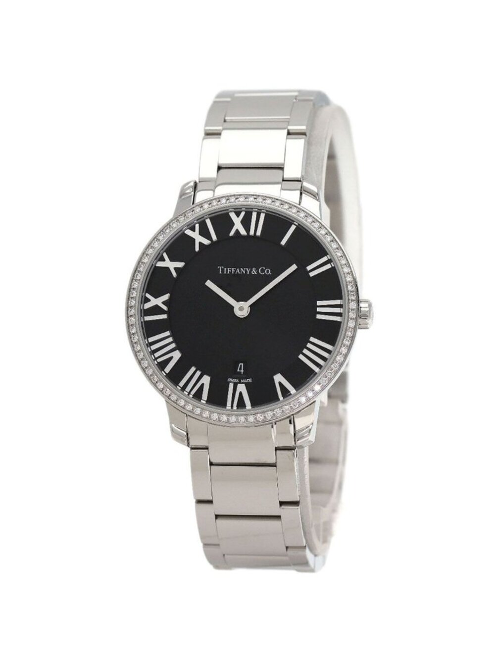 Tiffany & Co Atlas Bezeldiamond Watch SS Diamond